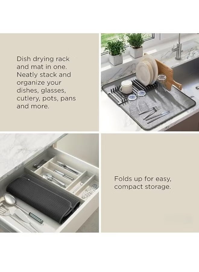 Generic 2 in 1 Dish Drying Rack with Super Absorbent Microfiber Mat, Dish Drying Rack - Image 5